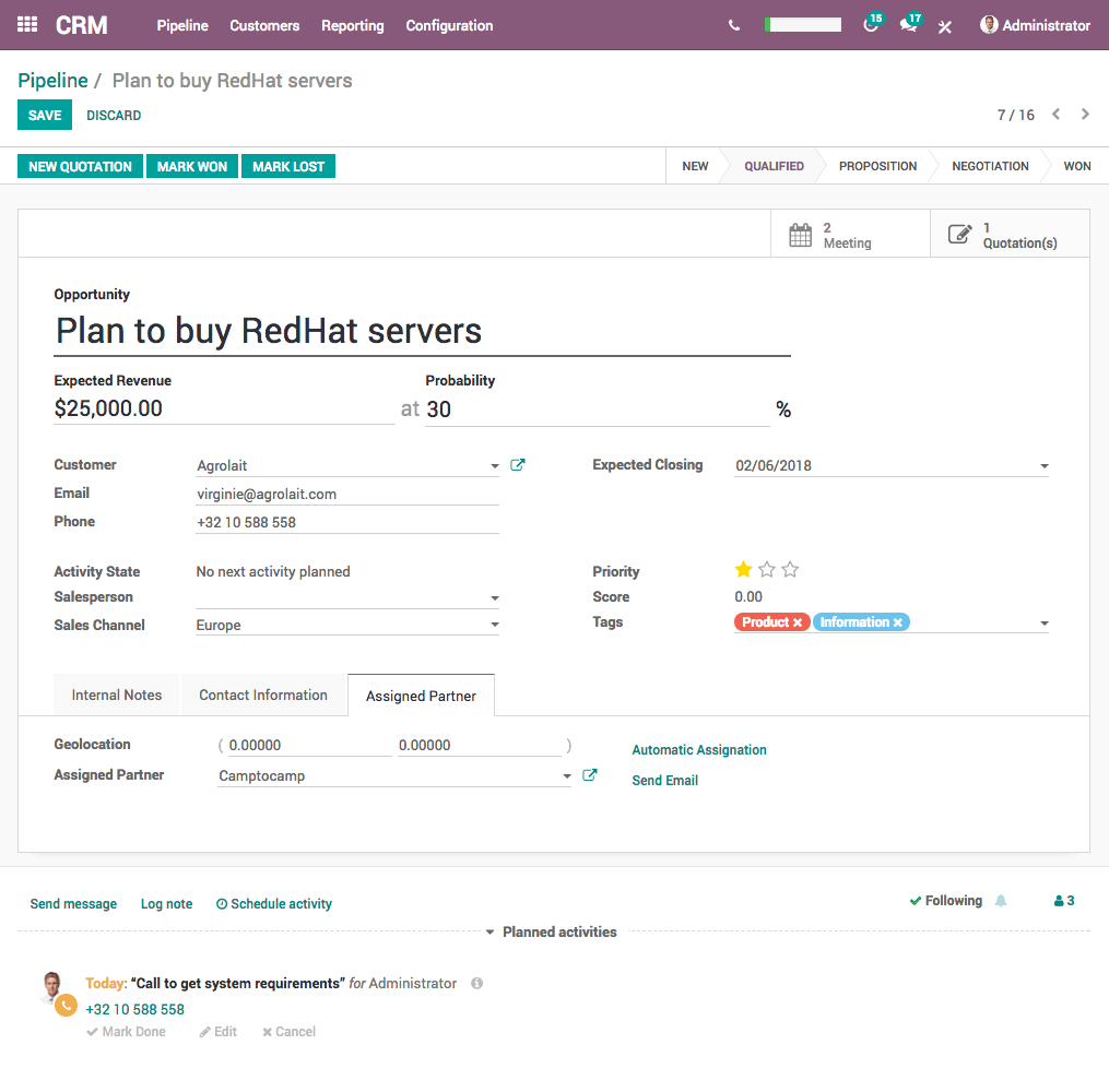 crm_odoo-screenshot_03 CRM - odoo 2